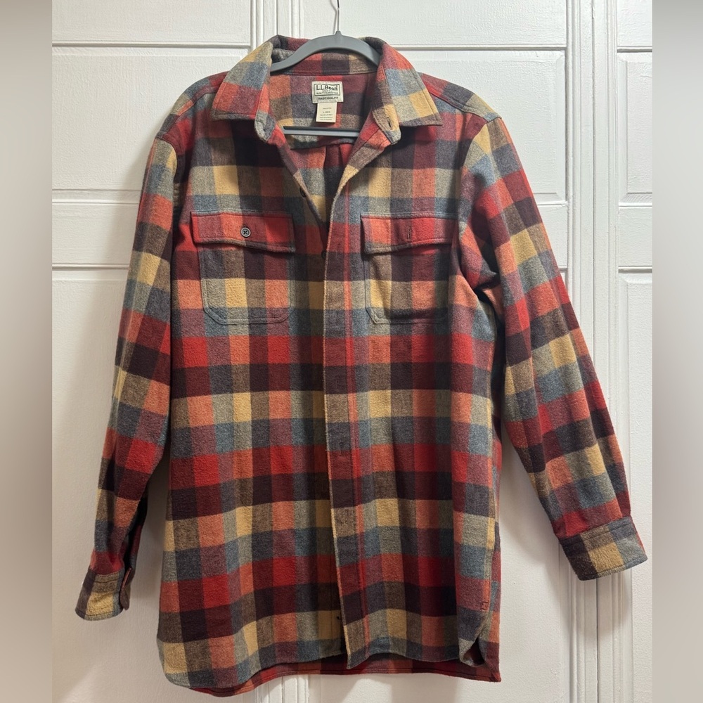 L.L. Bean Men's Multicolor Plaid Shirt Jacket